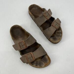 Birkenstock tan brown arizona slide sandals
